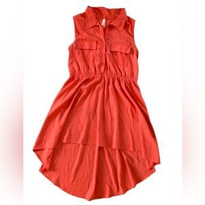 Truth ladies spring summer orange coral hi-lo sleeveless lightweight dress M